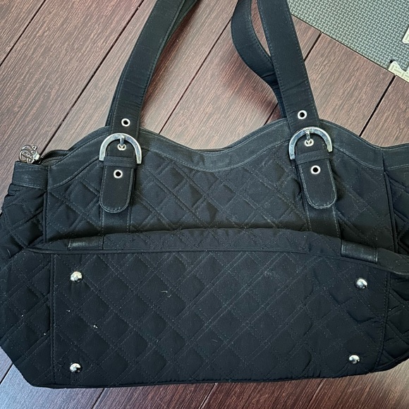 Elegant Black Quilted Tote Bag - Picture 3 of 5